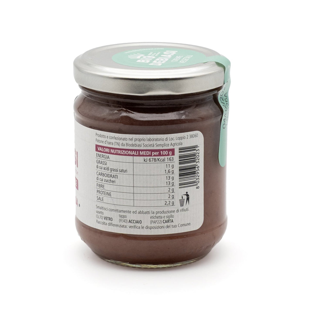 vasetto di crema vegetale di cipolla rossa biologico  biodebiasi in vetro valori  nutrizionali 