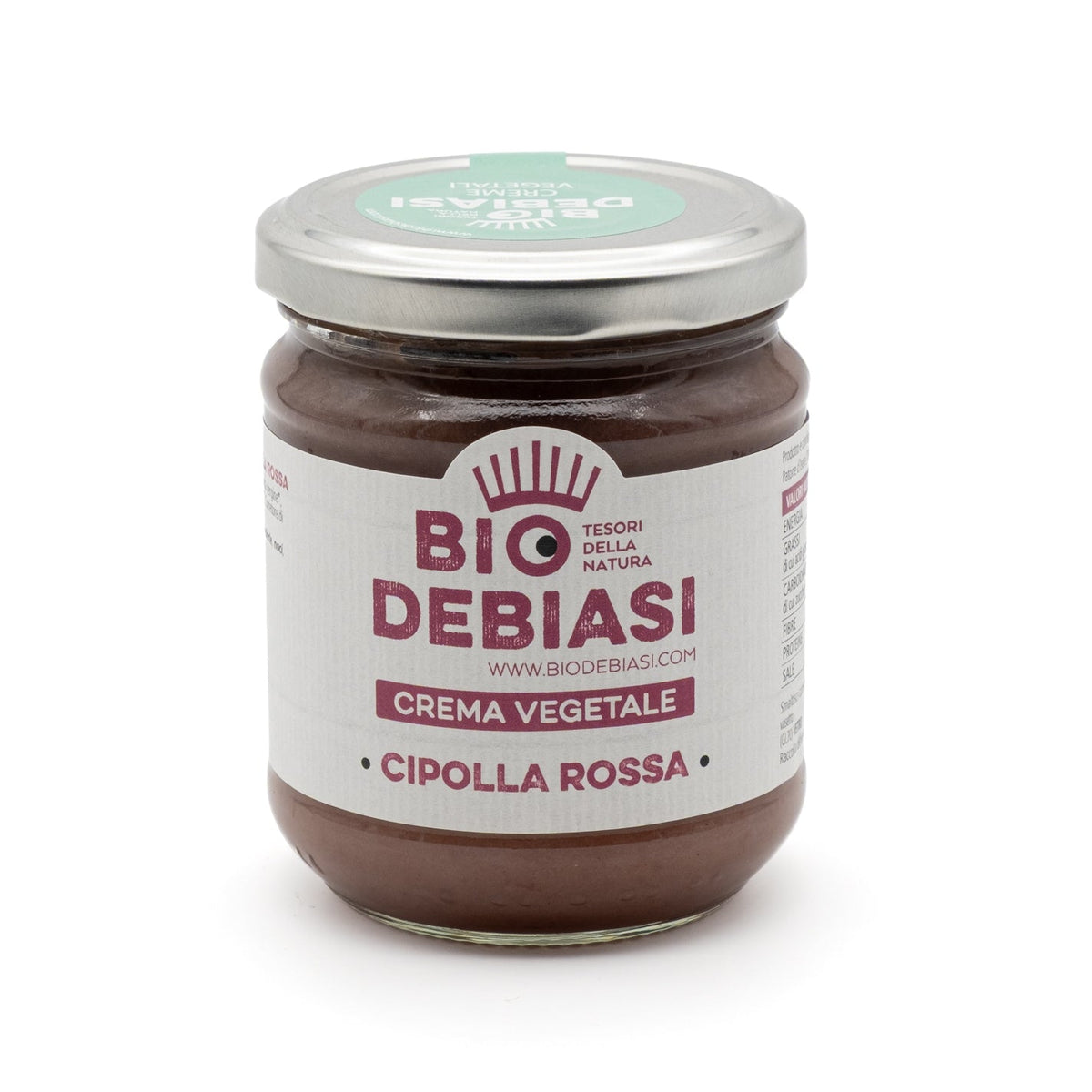 vasetto di crema vegetale di cipolla rossa biologico biodebiasi in vetro da 180g