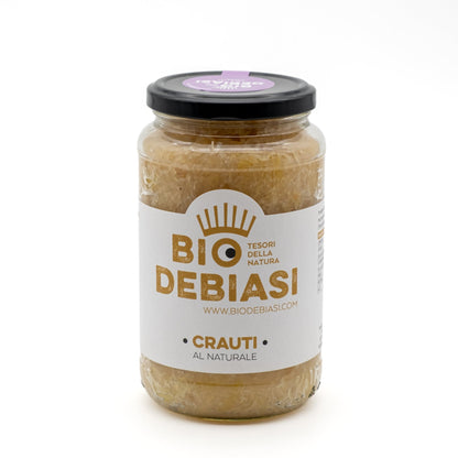 vasetto di crauti al naturale biologico biodebiasi in vetro da 500 g