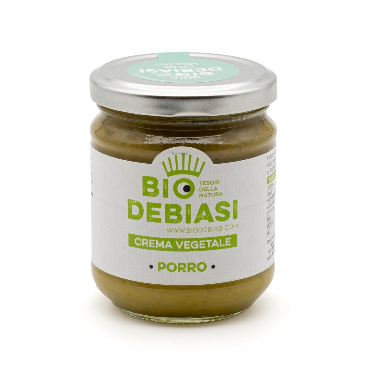 vasetto di crema vegetale di porro biologico biodebiasi in vetro da 180g