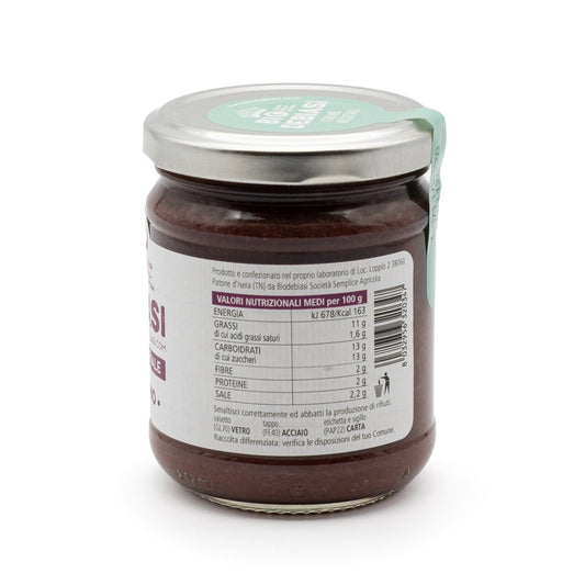 vasetto di crema vegetale di radicchio biologico biodebiasi in vetro valori nutrizionali