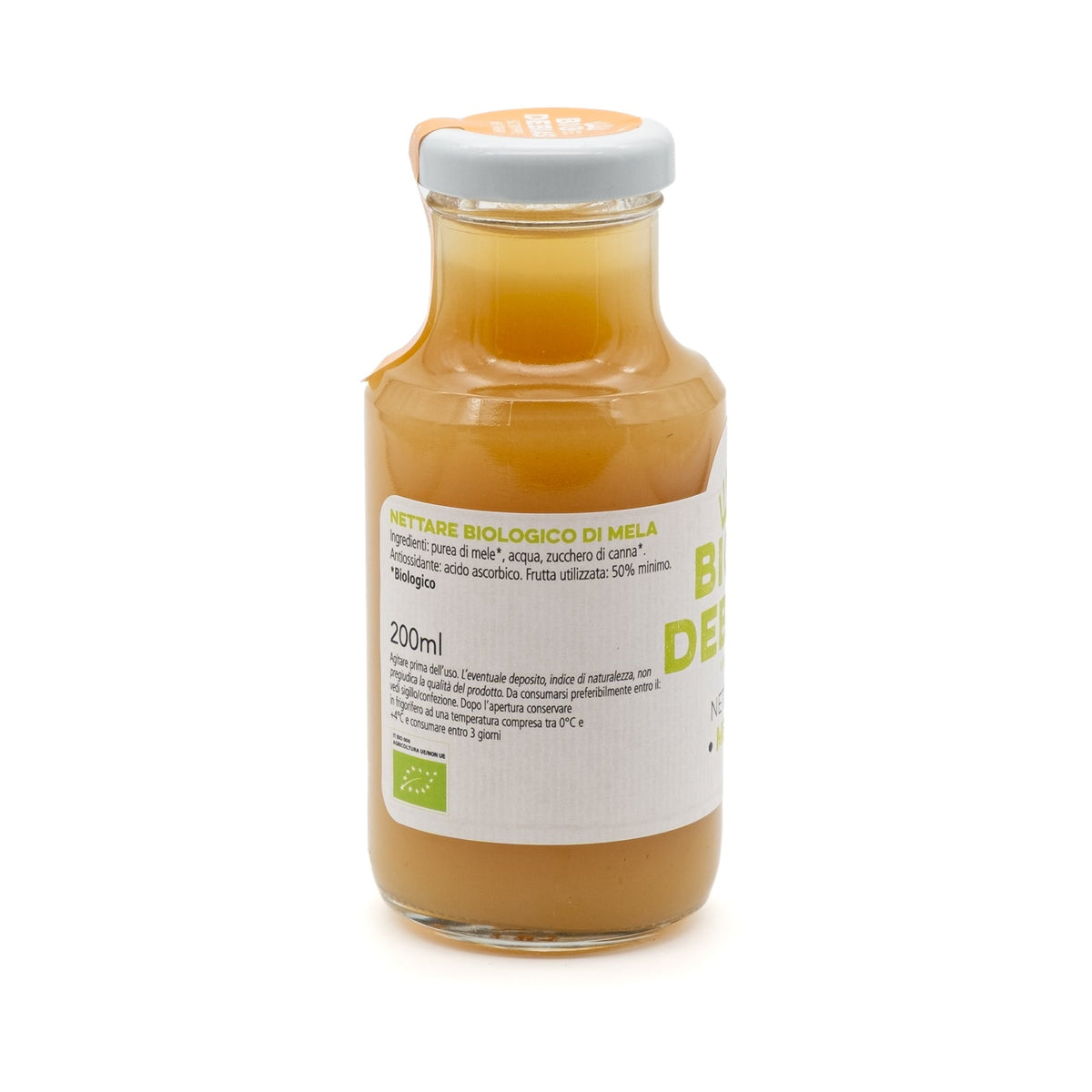 bottiglietta di nettare di mela biologico biodebiasi in vetro ingredienti