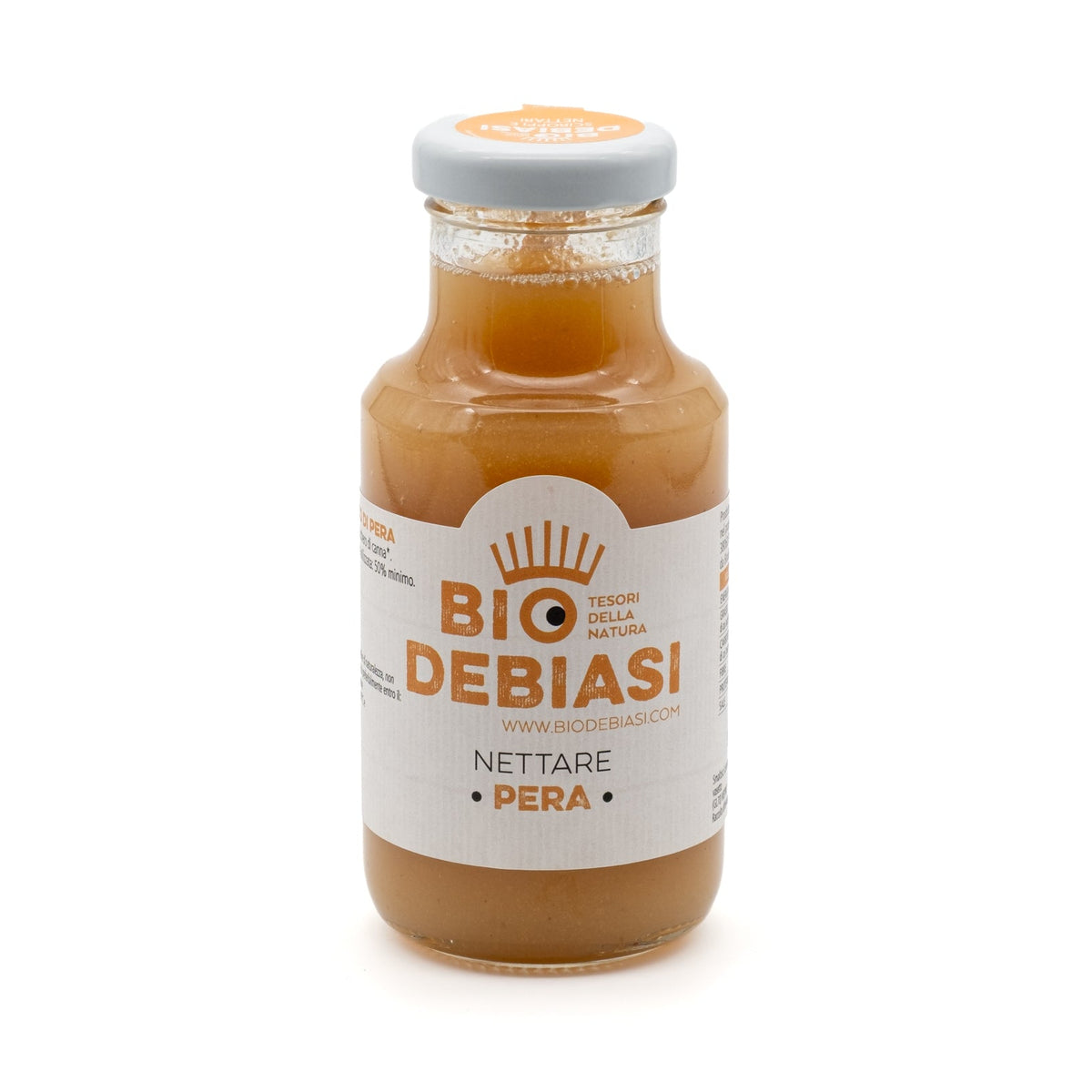 bottiglietta di nettare di pera biologico biodebiasi in vetro da 200ml