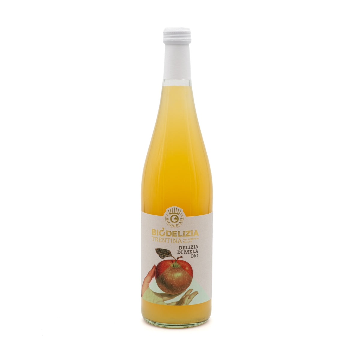 bottiglia di succo di mela biologico biodebiasi in vetro a 750ml