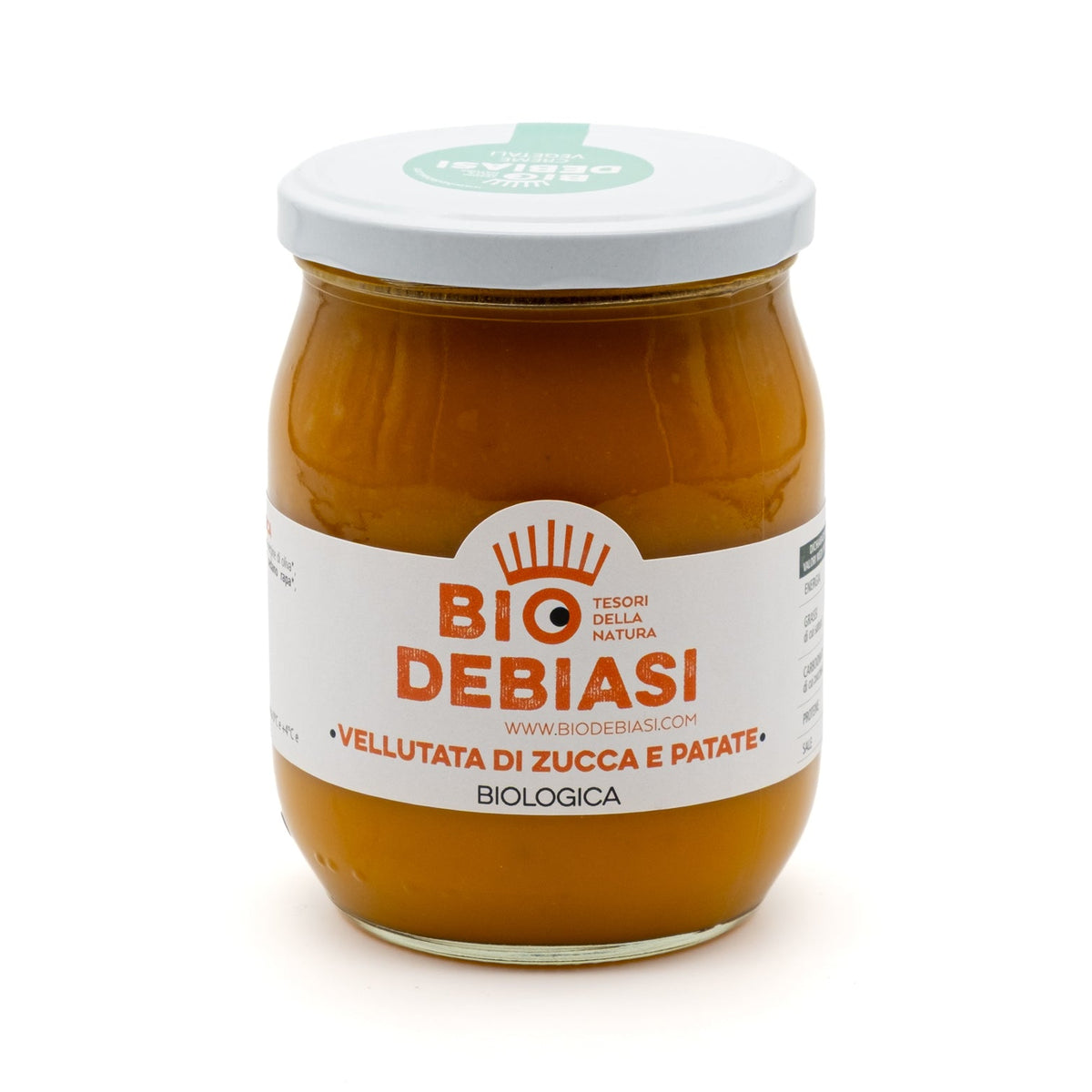 vasetto di vellutata di zucca e patate biologico biodebiasi in vetro da 530g